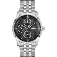BOSS Montre avec cadran noir et bracelet à maillons
