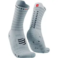 Compressport - Chaussettes de trail/running - Pro Racing Socks V4.0 Ultralight Run High White/Alloy - Taille 45-48 - Blanc
