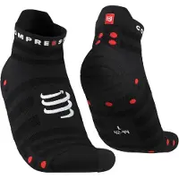 Compressport - Chaussettes de trail/running - Pro Racing Socks V4.0 Ultralight Run Low Black/Red - Taille 42-44 - Noir