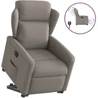 vidaXL Fauteuil relax avec releveur électrique Taupe Tissu