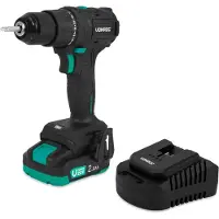 Vonroc PRO Perceuse sans fil 20 V – Moteur sans balais – 40 Nm | Avec batterie 2,0 Ah et chargeur