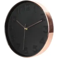 Home Deco Factory Horloge Ronde 30.5cm Noire Cuivree