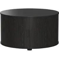 Vicco Table basse Selva Noir 80x80cm avec porte coulissante, Model 56361