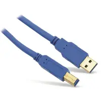 Hama 39673 Câble de transfert de données USB - 5 m - 1 paquet - Type A mâle USB - Type B mâle USB - Bleu