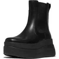 FitFlop F-mode Stack Leather Chelsea Booties Noir EU 38 Femme