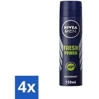 Nivea Men Déodorant Spray - Puissance Fraîche - 48 heures d'efficacité - 150 ml - Pack Avantage - 4 pièces