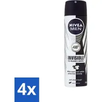 Nivea - Men - Deospray - XXL - Invisible Black & White Original - Antitranspirant - 200 ml - Vorteilspack - 4 Stücke