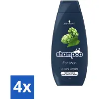 Schwarzkopf - Shampooing - Pour hommes - À l'extrait de houblon - Pour un usage quotidien - 400 ml - Pack économique - 4 pièces