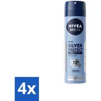Nivea - Homme - Déodorant - Spray - Silver Protect Polar Blue - 150 ml - economy pack - 4 pièces