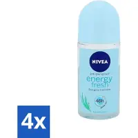 Nivea - Energy Fresh - Déodorant à bille pour femme - efficacité longue durée 48h - 50 ml - pack avantage - 4 pièces