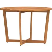 vidaXL Table de jardin ronde Ø110x75 cm Bois massif Acacia