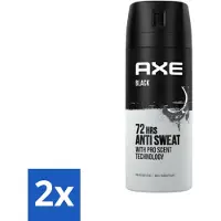 Axe Ax Antitranspirant Spray Noir 150 ml - Pack économique - 2 pièces