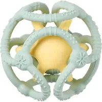 Nattou Boules de dentition en silicone, Aqua et Yellow, 0 mois+, 2 pièces,
