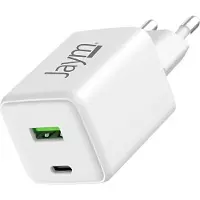 Jaym , Adaptateur secteur compact GaN 30W USB-C PD + 18W USB-A QuickCharge, blanc