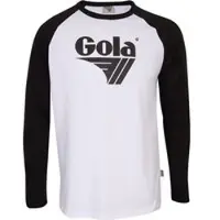 Gola T-shirt manches longues de - Long Sleeve Raglan with Front Screen Print - Black - S - L - pour Homme - blanc/noir - Taille L
