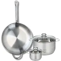 Elo Ensemble de 1 Poêle de cuisson 32 cm et 2 faitouts 12 et 20 cm Profi Brillant