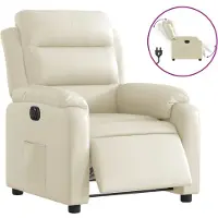 vidaXL Fauteuil relax électrique Crème similicuir