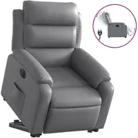 vidaXL Fauteuil relax releveur électrique gris similicuir