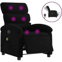 vidaXL Fauteuil de massage électrique noir tissu