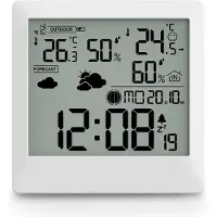Hama Station météo "Palawan", avec capteur extérieur, radio, réveil, thermo / hygro, blanc