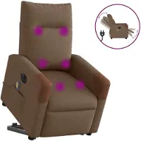 vidaXL Fauteuil de massage électrique avec releveur Marron Tissu