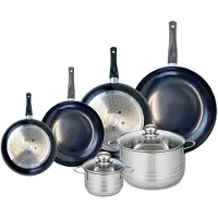 Elo Ensemble de 4 Poêles de cuisson 20, 24, 28 et 32 cm et 2 faitouts 14 et 24 cm Prima Brillant
