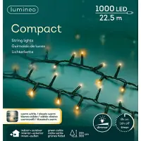 Lumineo Guirlande lumineuse LED Lumineo Compact verte, 22,5 mètres, 1 000 ampoules - blanc chaud / chaleur (22.50 m)