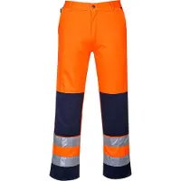 Portwest Pantalon Haute visibilité à genouillère Texo SEVILLE Orange / Marine XL