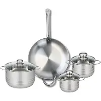 Elo Ensemble de 1 Poêle de cuisson 32 cm et 3 faitouts 14, 16 et 20 cm Profi Brillant