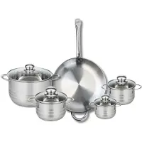Elo Ensemble de 1 Poêle de cuisson 32 cm et 4 faitouts 12, 14, 16 et 24 cm Profi Brillant