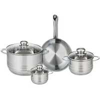 Elo Ensemble de 1 Poêle de cuisson 24 cm et 3 faitouts 12, 16 et 24 cm Profi Brillant