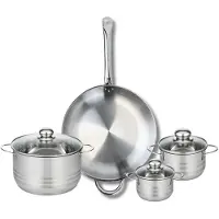 Elo Ensemble de 1 Poêle de cuisson 32 cm et 3 faitouts 12, 14 et 20 cm Profi Brillant