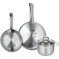 Elo Ensemble de 2 Poêles de cuisson 24 et 28 cm et 1 faitout 16 cm Profi Brillant