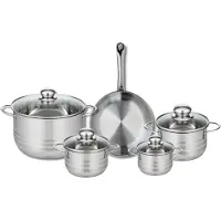Elo Ensemble de 1 Poêle de cuisson 24 cm et 4 faitouts 12, 14, 16 et 24 cm Profi Brillant