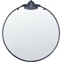 Beliani Miroir SOMMANT Rond Noir