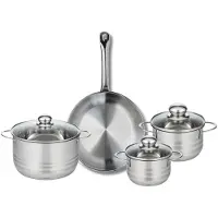 Elo Ensemble de 1 Poêle de cuisson 28 cm et 3 faitouts 14, 16 et 20 cm Profi Brillant