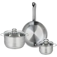 Elo Ensemble de 1 Poêle de cuisson 28 cm et 2 faitouts 14 et 20 cm Profi Brillant