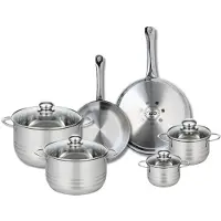 Elo Ensemble de 2 Poêles de cuisson 24 et 28 cm et 4 faitouts 12, 14, 20 et 24 cm Profi Brillant
