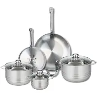 Elo Ensemble de 2 Poêles de cuisson 24 et 32 cm et 3 faitouts 14, 20 et 24 cm Profi Brillant