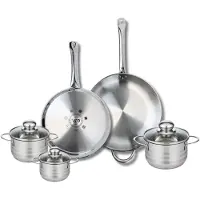 Elo Ensemble de 2 Poêles de cuisson 28 et 32 cm et 3 faitouts 12, 14 et 16 cm Profi Brillant