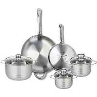 Elo Ensemble de 2 Poêles de cuisson 24 et 32 cm et 3 faitouts 14, 16 et 20 cm Profi Brillant