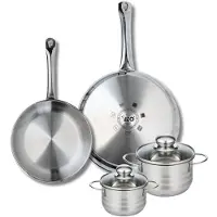 Elo Ensemble de 2 Poêles de cuisson 24 et 28 cm et 2 faitouts 12 et 14 cm Profi Brillant