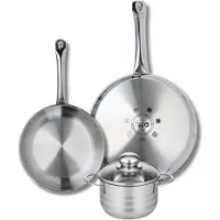 Elo Ensemble de 2 Poêles de cuisson 24 et 28 cm et 1 faitout 14 cm Profi Brillant