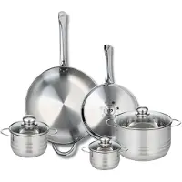 Elo Ensemble de 2 Poêles de cuisson 24 et 32 cm et 3 faitouts 12, 14 et 20 cm Profi Brillant