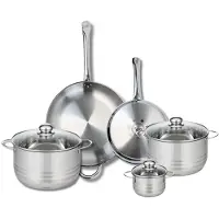 Elo Ensemble de 2 Poêles de cuisson 24 et 32 cm et 3 faitouts 12, 20 et 24 cm Profi Brillant