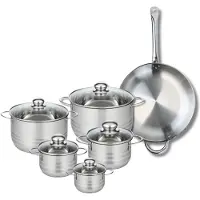 Elo Ensemble de 1 Poêle de cuisson 32 cm et 5 faitouts 12, 14, 16, 20 et 24 cm Profi Brillant