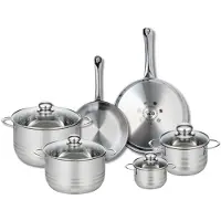 Elo Ensemble de 2 Poêles de cuisson 24 et 28 cm et 4 faitouts 12, 16, 20 et 24 cm Profi Brillant