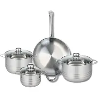 Elo Ensemble de 1 Poêle de cuisson 32 cm et 3 faitouts 16, 20 et 24 cm Profi Brillant