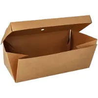 Papstar Boîtes à baguettes Pure, pliables, avec couvercle rabattable, L 250 x l 130 x H 100 mm, 100 % biodégradables, papier kraft FSC, marron, 20 pièces