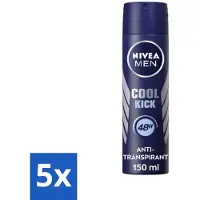 Nivea Déodorant Spray Cool Kick Men 150 ml - Pack avantage - 5 pièces